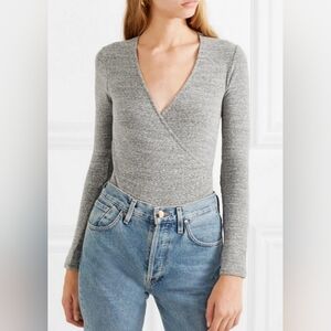 Madewell Wrap Bodysuit heather gray